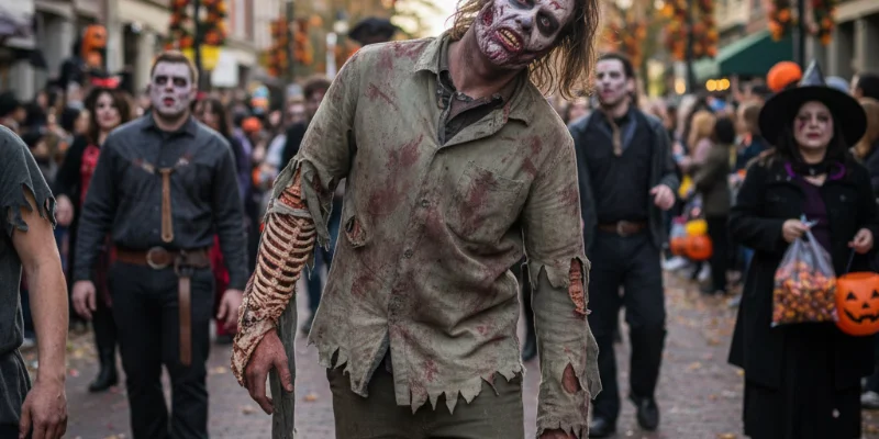 自作の宇宙飛行士コスチュームを着た5歳の子どもの写真。風船と新聞紙で作ったヘルメットと、ペットボトルのキャップで装飾されたスーツを着て、楽しそうに遊んでいる様子。