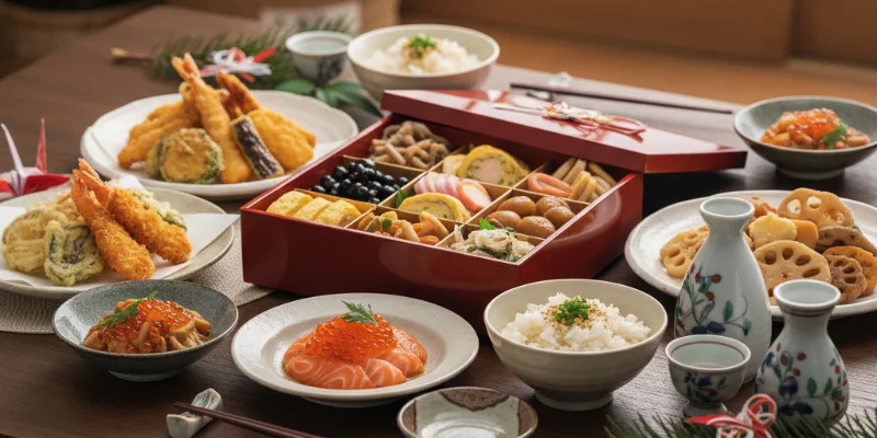 お正月準備のチェックリスト。11月下旬から12月までのスケジュールが書き込まれたカレンダーと、大掃除、買い出し、料理などのタスクがリスト化されています。